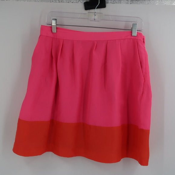 J. Crew Dresses & Skirts - J.Crew Pink Orange Color Block Skirt Size 10